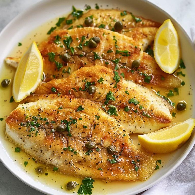 Grilled Fluke with Lemon Butter Sauce