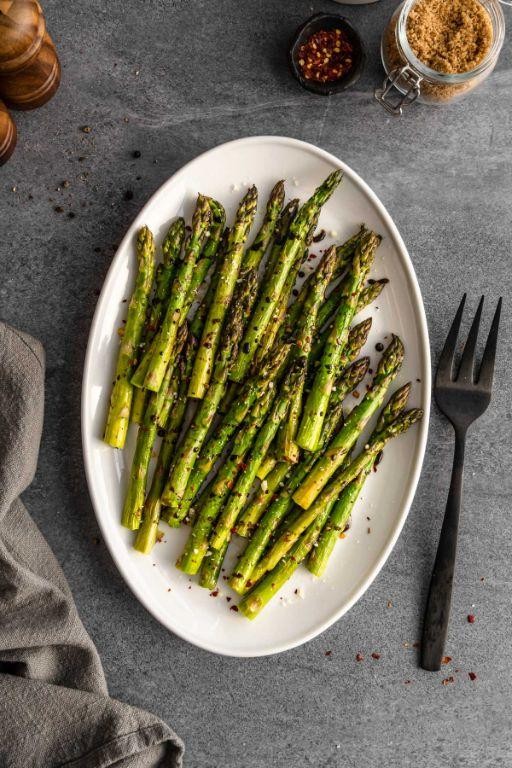 Grilled Frozen Asparagus with Balsamic Glaze