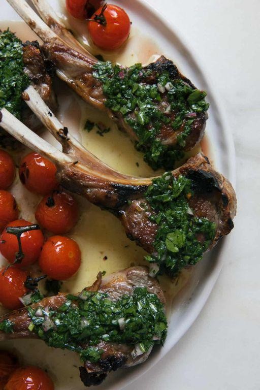 Grilled Lamb Chops with Chimichurri Sauce