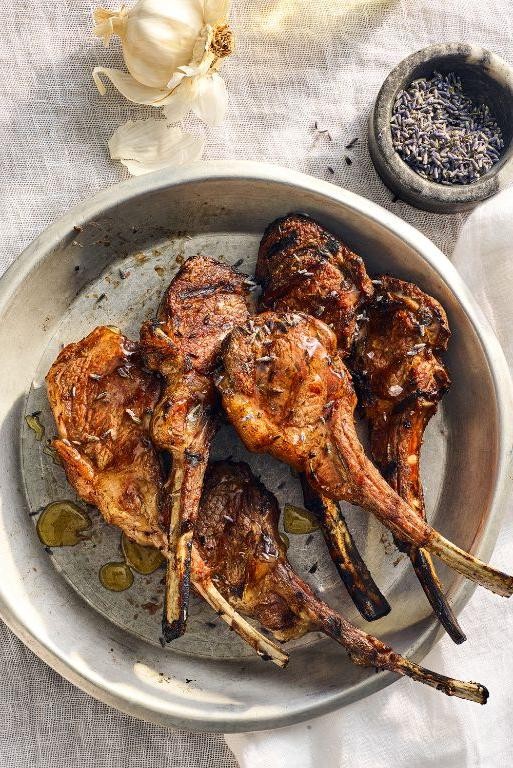 Grilled Lamb Chops with a Honey and Lavender Glaze