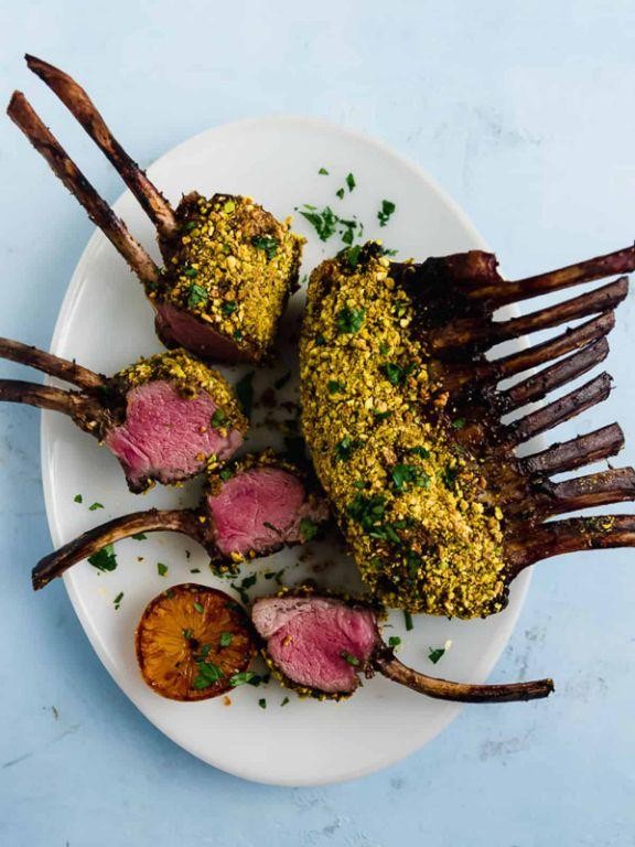 Grilled Lamb Chops with a Pistachio Crust