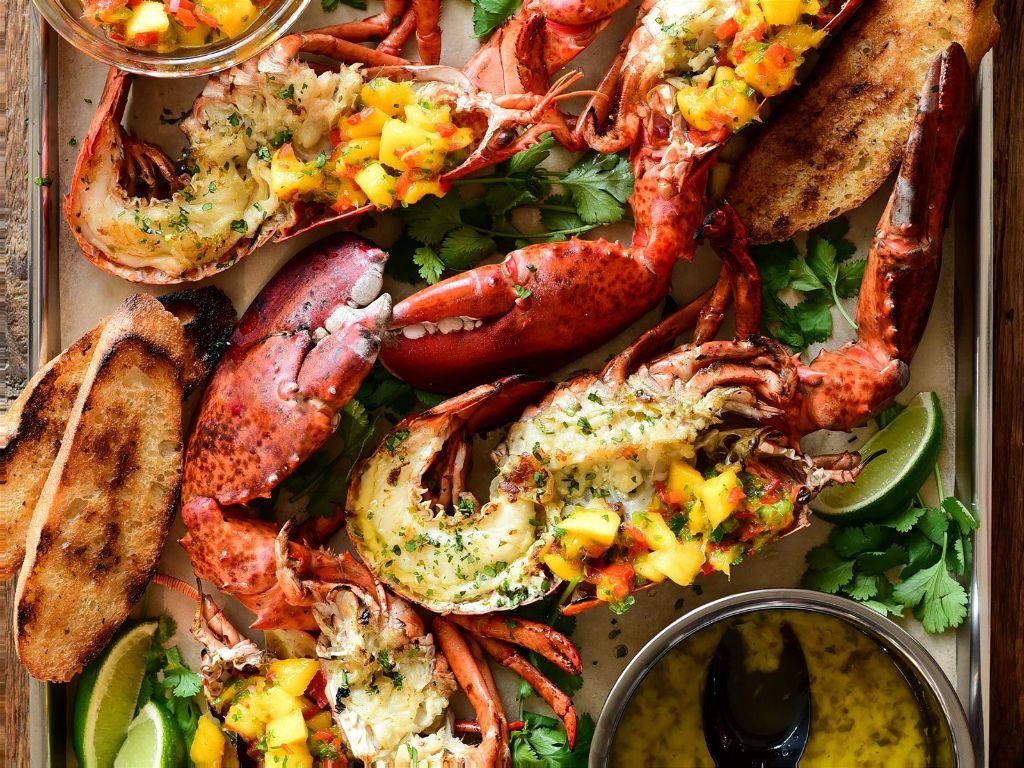 Grilled Lobster with Mango Salsa