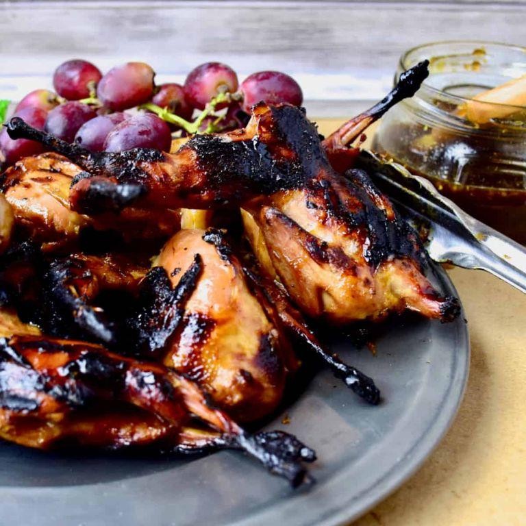 Grilled Quail with Orange and Cinnamon Glaze