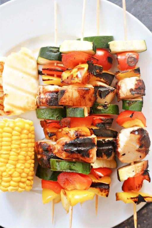 Grilled Scallop Kebabs with Bell Peppers