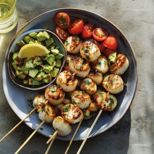 Grilled Scallops with Avocado Salsa