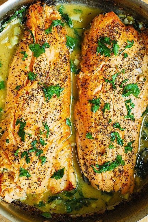 Grilled Sea Trout with Lemon Butter Sauce