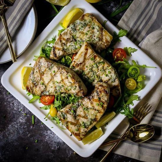 Grilled Swordfish with Herb Butter