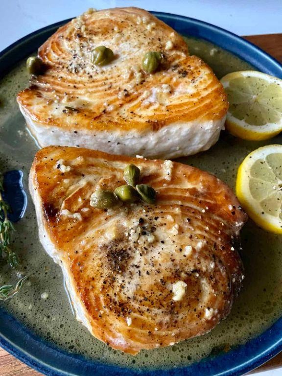 Grilled Swordfish with Lemon Butter Sauce