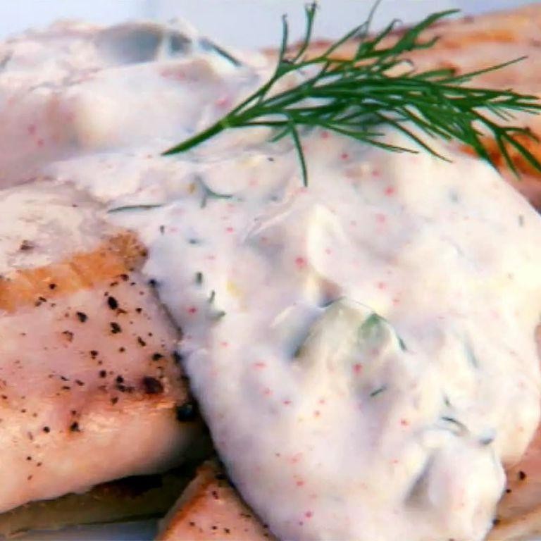 Grilled Tilapia with Dill Yogurt Sauce