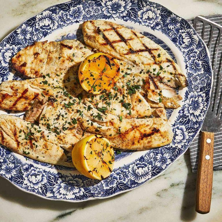 Grilled Tilapia with Lemon Butter Sauce