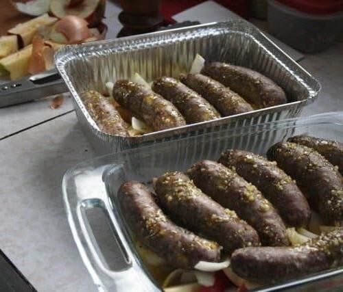 Grilled Venison Sausage with Apple Chutney