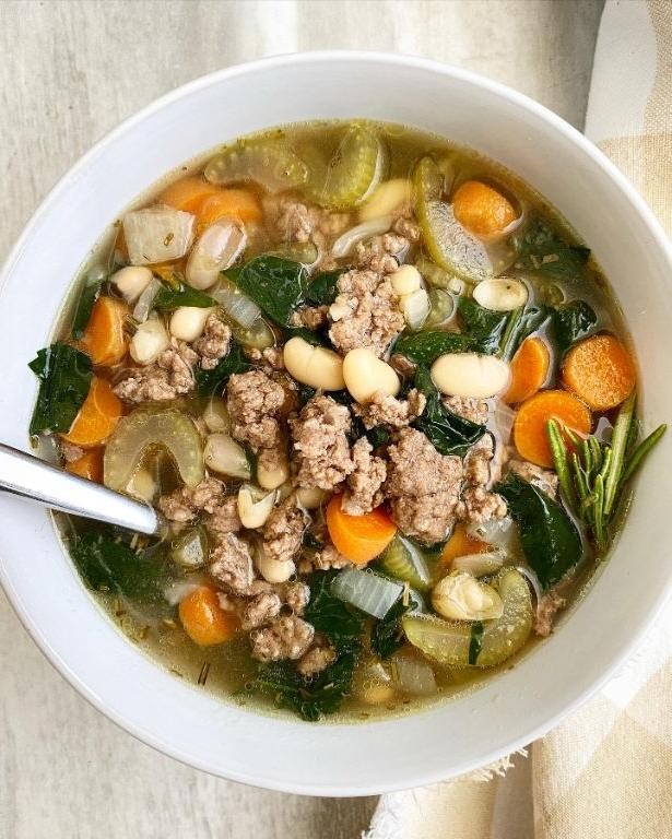 Ground Beef and Spinach Soup