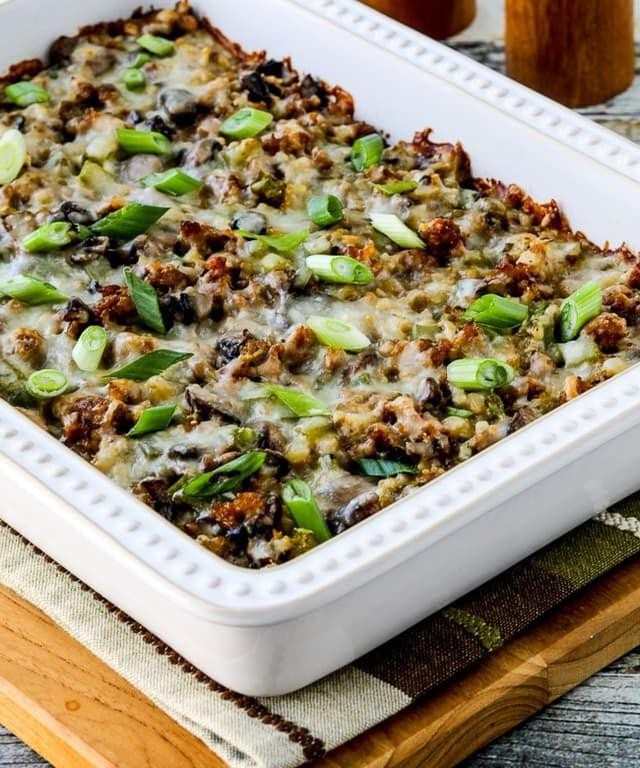 Ground Chicken Sausage and Cauliflower Rice Casserole