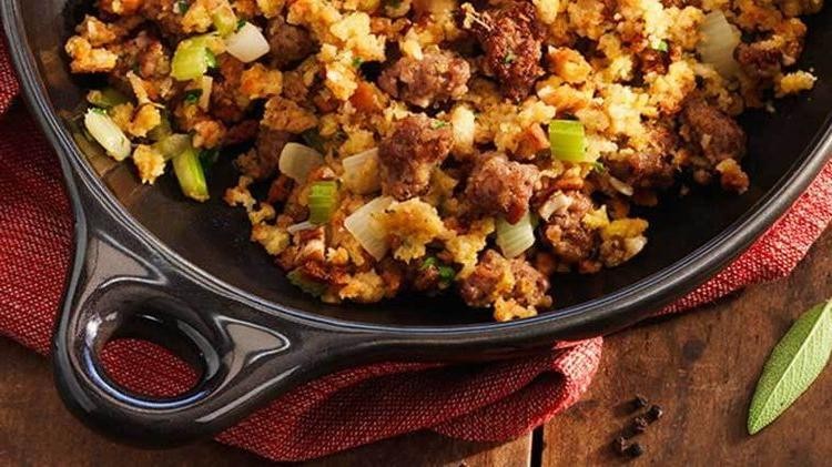 Ground Chicken Sausage and Cornbread Stuffing