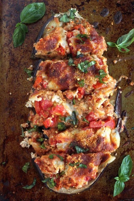 Ground Chicken Sausage and Eggplant Parmesan