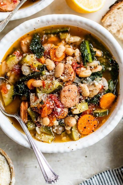 Ground Chicken Sausage and Kale Soup
