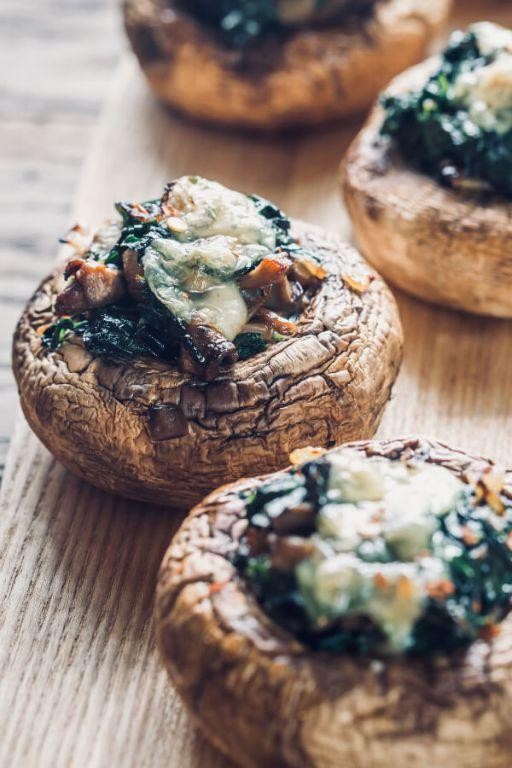 Ground Chicken Sausage and Spinach Stuffed Mushrooms