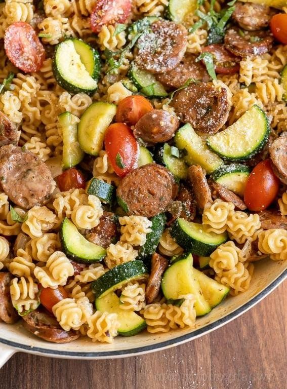 Ground Chicken Sausage and Zucchini Noodles