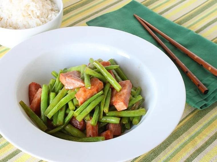 Ground Ham and Green Bean Stir Fry
