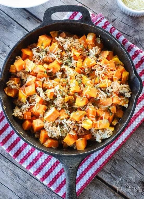 Ground Ham and Sweet Potato Hash