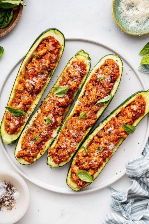 Ground Turkey Zucchini Boats