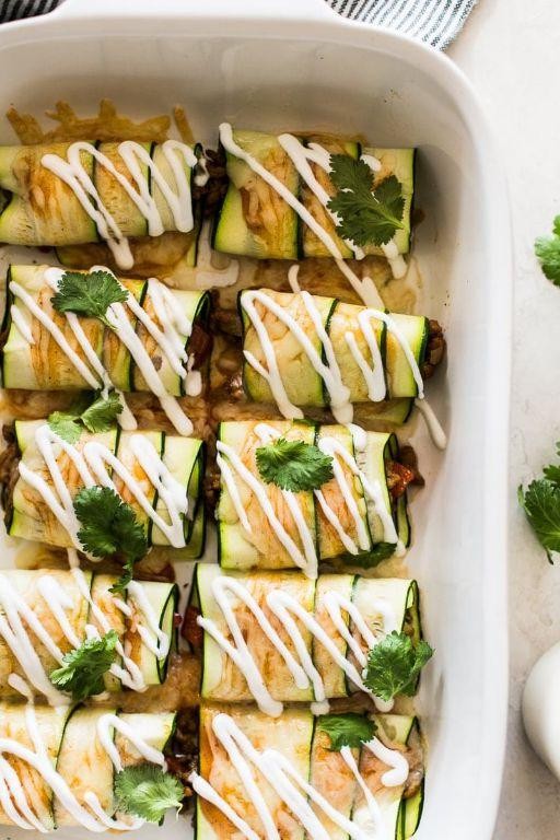 Ground Turkey and Zucchini Enchiladas