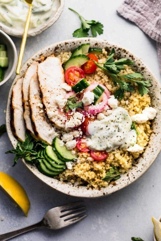 Gyro Bowl with Quinoa and Cucumber