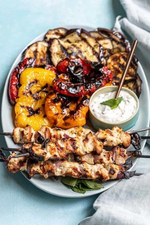 Gyro Kebabs with Yogurt Dip