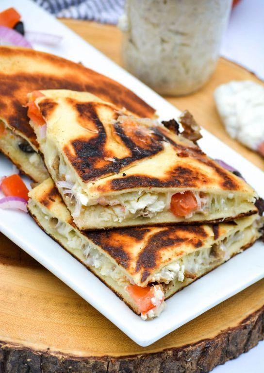 Gyro Quesadillas with Spicy Sauce