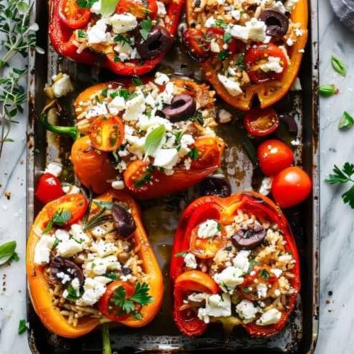 Gyro Stuffed Peppers with Rice