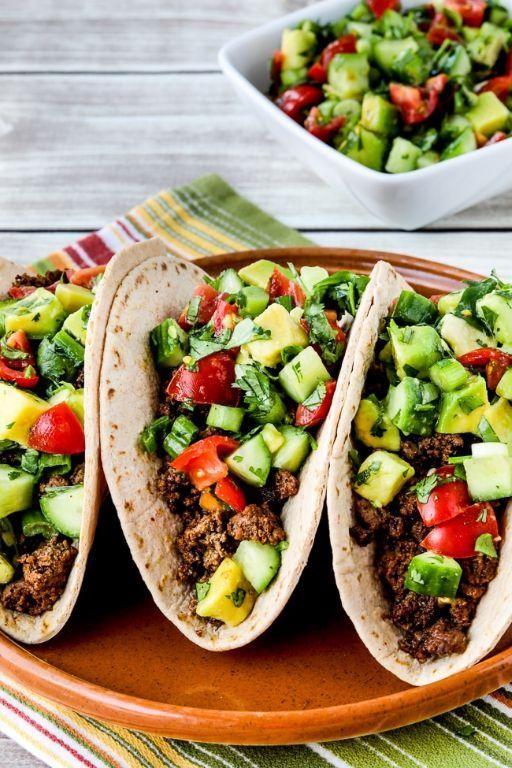 Gyro Tacos with Avocado Salsa