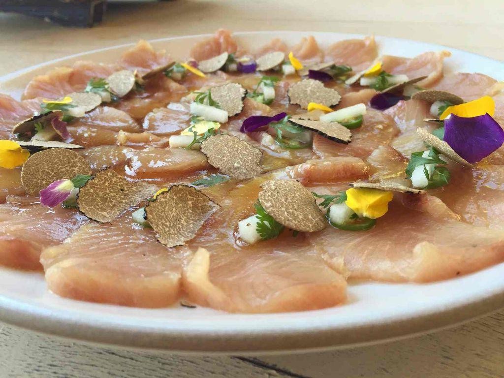 Halibut Sashimi with Black Truffle