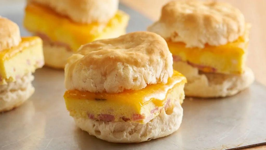 Ham and Cheese Biscuit Breakfast Sandwiches