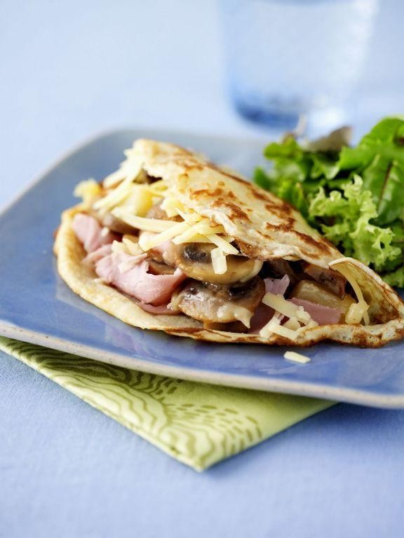Ham and Mushroom Crepes