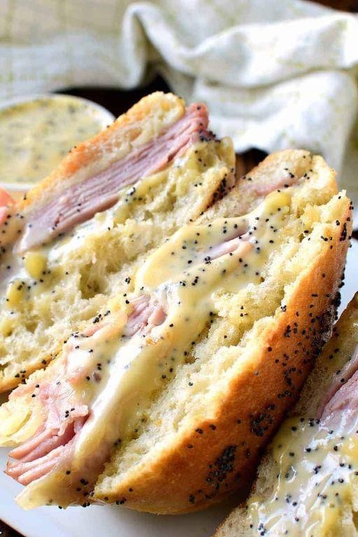 Ham and Swiss Sub with Honey Mustard