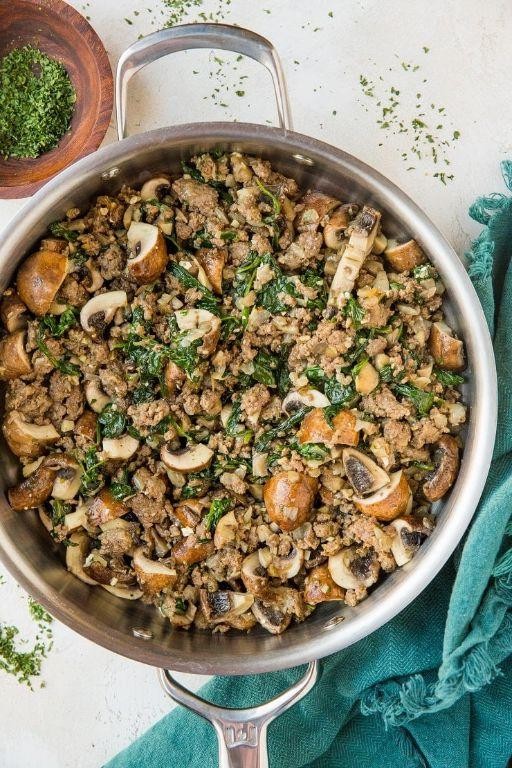 Hamburger Skillet with Mushrooms and Onions