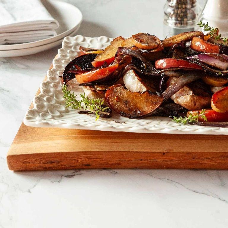 Healthy Blackstone Pork Chops with Apples
