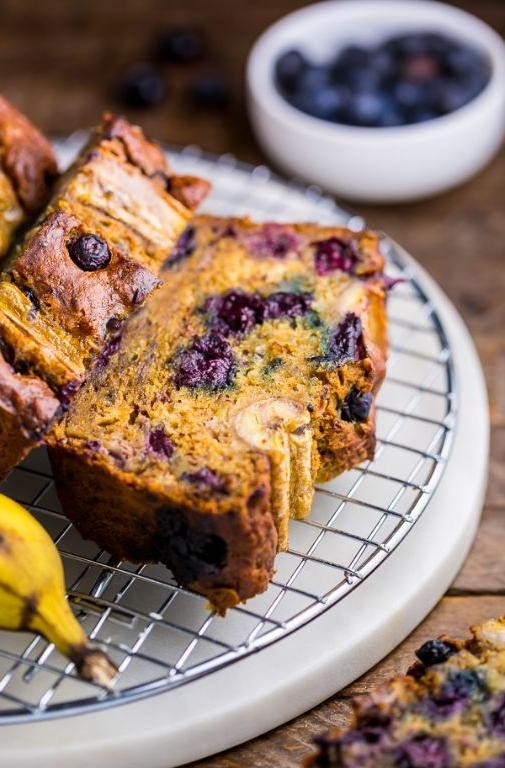 Healthy Blueberry Banana Bread