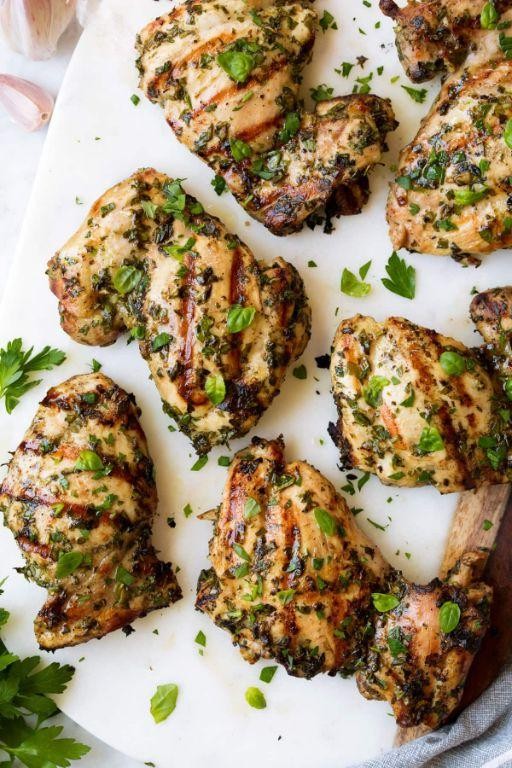 Healthy Grilled Chicken Thighs with Herb Marinade