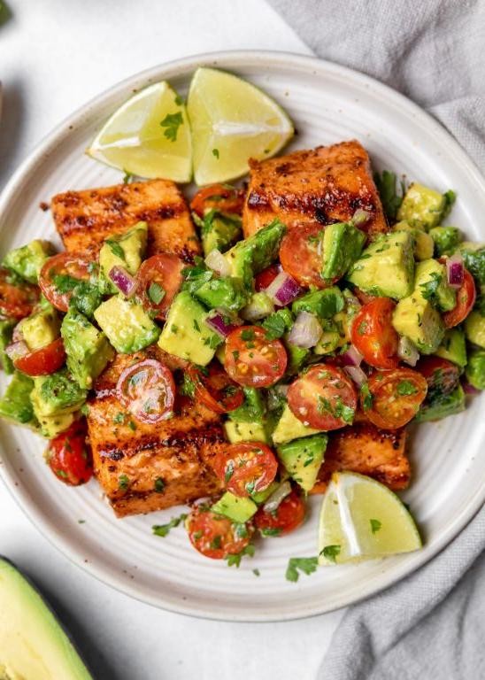 Healthy Grilled Salmon with Avocado Salsa