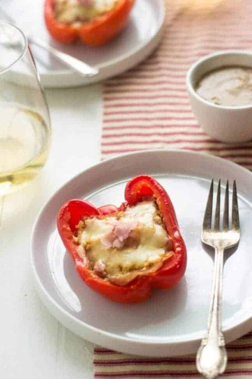Healthy Ham and Cheese Stuffed Peppers