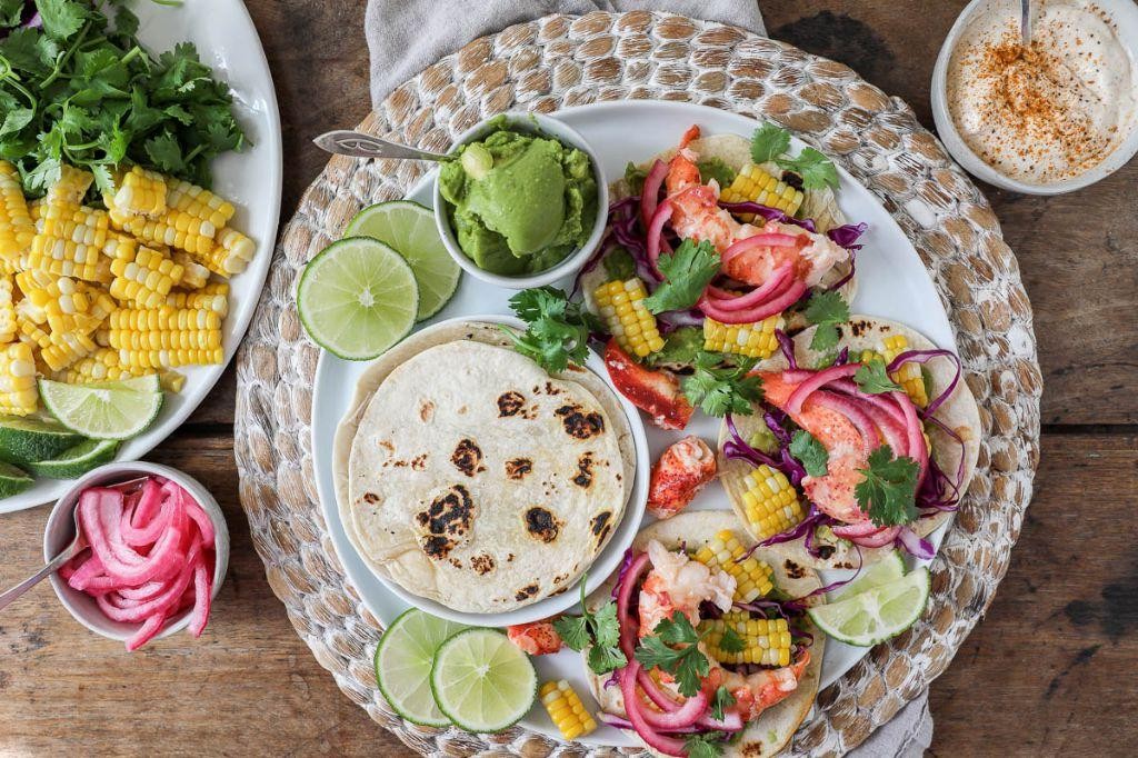 Healthy Lobster Tacos with Corn Tortillas