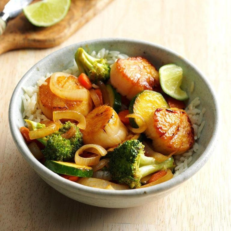 Healthy Scallop Stir-Fry with Vegetables
