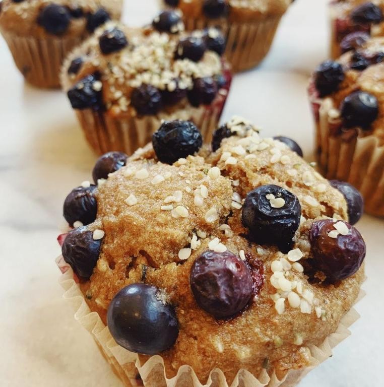 Hemp Heart Blueberry Muffins