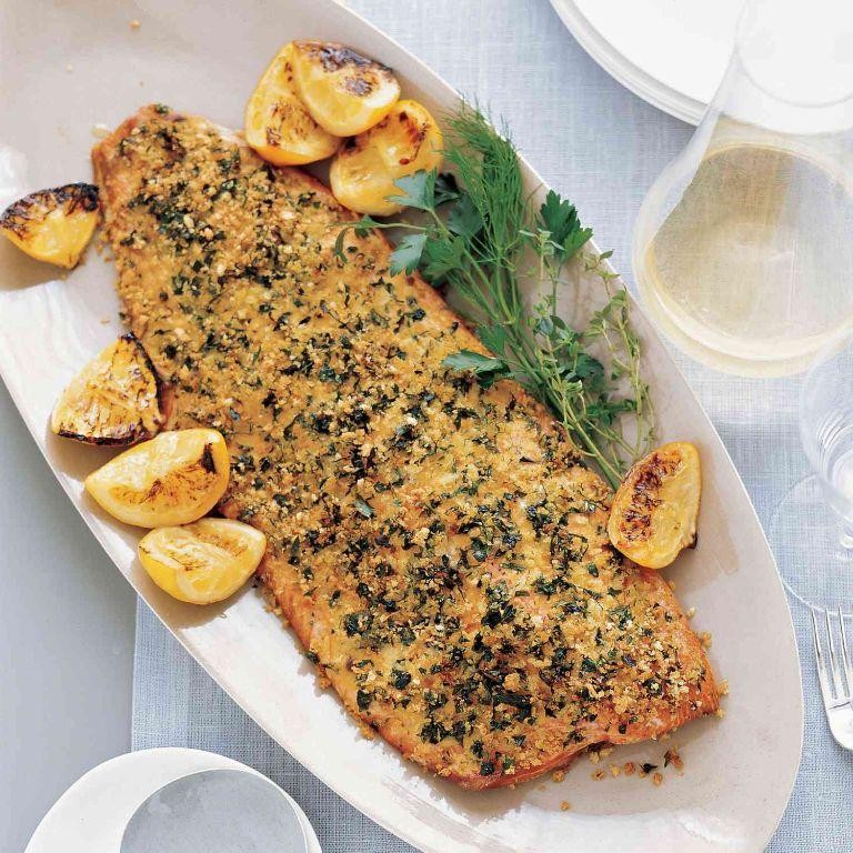 Herb Crusted Marinated Salmon