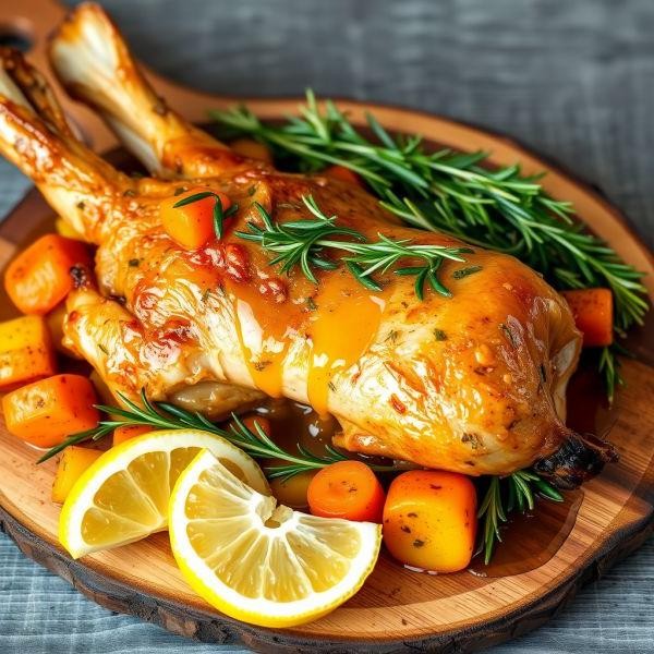 Herb Roasted Rabbit with Garlic and Thyme