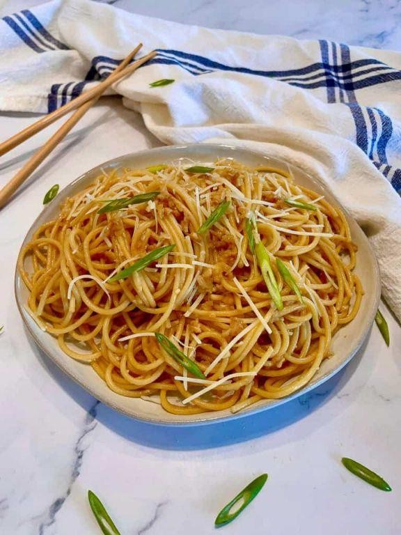 Hibachi Noodles with Crab Meat and Corn