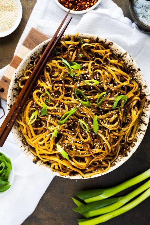 Hibachi Noodles with Duck and Green Onions