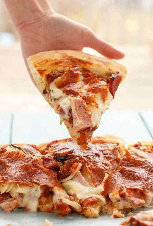 Homemade Deli Ham Pizza