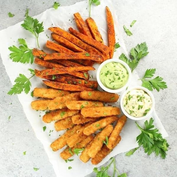 Homemade Fish Fingers with Sweet Potato Fries